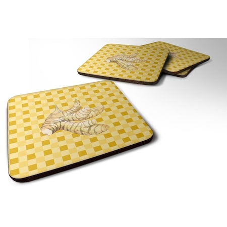 Galangal On Basketweave Foam Coasters - Set Of 4